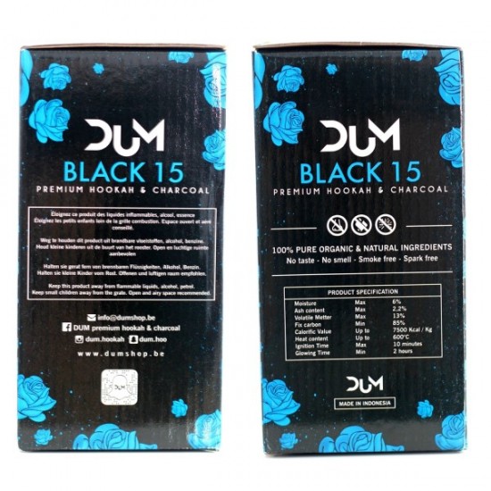 DUM Κάρβουνα Ναργιλέ Black15 1kg (72 τεμ.)